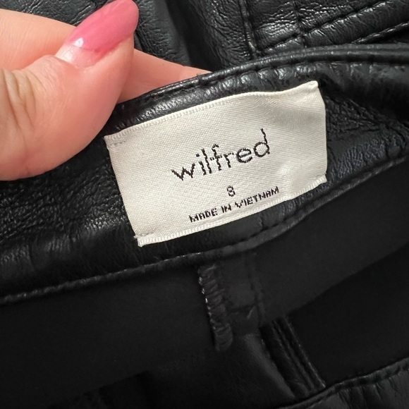 ARITZIA WILFRED FREE Melina Faux Leather Black Pants Size 8 - Picture 9 of 9